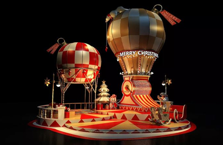  热气球主题圣诞美陈设计案例